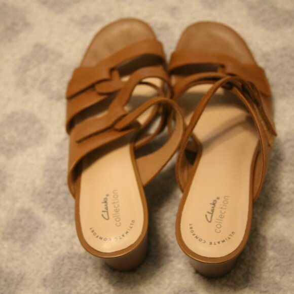 Clark's Collection Women's Ultimate Comfort Heeled Sandals, Size 9.5, Brown - Picture 3 of 3